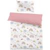 Yasida Copripiumino 120x150cm per Bambina Rosa Arcobaleno con Federa 40x60cm Set Biancheria da Letto 1 Persona in Microfibra Multicolore 3D Motivo Stampato Stella Luna Regalo Ragazzo Festa