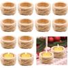 Zyluniy 12 Pezzi Portacandele in Legno Naturale per Candele Votive 6x2.5cm, Portacandele Votivi Resistenti per Decorazione da Tavolo di Matrimonio, Natale, Compleanno e Feste