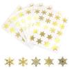 Masper 3,8 cm/500 adesivi natalizi a fiocco di neve (25 fogli da 20 ciascuno), 5 adesivi invernali festivi in design oro trasparente per decorazioni natalizie buste biglietti d'auguri artigianato