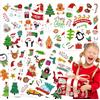 FUKPO 128 Pezzi Adesivi Natalizi per Pacchetti, FUKPO Adesivi Natale Scrapbooking Stickers Natalizi, Sticker Natale Bambini Barattoli di Vetro Babbo Albero Pupazzo di Neve Fiocco di Neve Renna