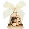 THUN - Limited Edition 2022 - Campanella Beige in Ceramica Decorata a Mano con Iconico Angelo con Stella - Idea Regalo Natale 2022 - ø 7 cm, 8 cm h