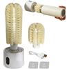 Generic Scovolino elettrico per bottiglie, ricaricabile tramite USB, testa lunga e corta, kit di spazzole per lavaggio bottiglie d'acqua, per tazze, bicchieri, teiera, vaso, casa, cucina, appartamento