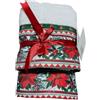 Corredocasa Coppia Asciugamani Natalizi 1+1 Rossi in Spugna di Puro Cotone con Elegante Balza Decorativa - Set per Bagno Natale Festivo di Alta qualità (Fantasia Stella Natalizia Bianco)