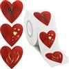 Dylxingtu 500 adesivi a forma di cuore, adesivi per ricompensa, autoadesivi, a forma di cuore, per buste, confezioni regalo, scrapbooking, decorazione di nozze, tre disegni per stampa a caldo