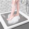 AMOMYDOG Tappeto per Doccia Quadrato, Tappetino Doccia Antiscivolo Antimuffa Antibatterico in Luffa, Tappeto Bagno Morbido PVC Tappetino Vasca per Bagno e Aree Umide 60x60cm (Grigio)