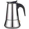 FUANA Stovetop - Caffettiera per caffè espresso, 2/4/6/9 tazze, in acciaio inox, per moka, fornello a gas, argento, 200 ml