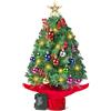 Joiedomi Albero di Natale da tavolo preilluminato da 61 cm, con luci calde, bacche di agrifoglio, pigne per le migliori decorazioni per le festività natalizie