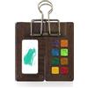 Ouligay Mini tavolozza portatile ad acquerello con 8 griglie, clip e mini tavolozza di colori in legno per acquerelli, guazzo e pittura acrilica, regalo per pittori e artisti