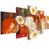 Runa Art Collage Gustav Klimt Murali Tela Non Tessuta 5 Pezzi Vecchi Maestri Rosso Camera Da Letto Corridoio 018553a