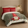 Masters House Biancheria per la Casa Masters House Trapunta Piumone Invernale Matrimoniale Stampa Digitale HD 4K Natale in Microfibra Anallergica, Imbottitura Calda e Morbida, Design Natalizi Elegante, Made in Italy (Elfo)