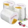 JRSHIRLEYLTD 3 rotoli di corda elastica da 0,8 mm per braccialetti da 100 m/bobina di cristallo elastico per braccialetti, perline, gioielli, fai da te, bracciali, collane, colore bianco