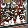 QZOSZ Vetrofanie Natalizie per Finestre, 9 Adesivi Natalizi per Finestre Riutilizzabili Decorazioni Natalizie per la Casa Albero Fiocco di Neve Stickers Bianche per Vetrine Negozio Grandi Decorazioni Natale