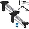 KOTARBAU® Set di 2 aste appendiabiti estensibili, misura per guardaroba, robuste, argento, 300 mm