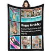 LZXSXZ Coperta in Pile con Foto Personalizzata, Regalo di Compleanno con Foto Personalizzata, Coperte Personalizzate con Foto, Coperta Personalizzata con Collage di Immagini di Parole