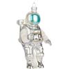 BRUBAKER Astronauta - Pallina di Natale in Vetro Dipinto a Mano - Bauble per Albero da 14,5 cm - Bianco, Oro e Blu - Decorazione Natalizia per Viaggi Spaziali Soffiata a Bocca - Figurina Ciondolante