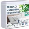 SLEEEP Coprimaterasso Singolo Impermeabile 90x190, antiacaro sotto con angoli ipoallergenici, anti-acaro ecologico in fibra di bambù, ultra morbido, non usa e getta, silenzioso, morbido,