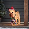 Lights4fun Cane Bulldog Luminoso con 50 LED Bianco Caldo Figura Natalizia di 55 cm Decorazione di Natale per Interni ed Esterni