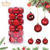 Seasboes 1 Set di 24 Palle di Natale Plastica, Palline Albero di Natale, Ornamento per L'Albero di Natale Decorazione di Natale Decorazione per l'abete (Rosso)