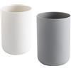 wongwongcat Portaspazzolino 2 pezzi, porta spazzolini da bagno, porta pennelli, accessori organizer e porta spazzolini (bianco e grigio)