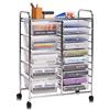 RELAX4LIFE Carrello Portaoggetti con 15 Cassetti, Cassettiera Alta con 4 Ruote Universali, Armadietto Mobile e Salvaspazio di Grande Capacità, Multiuso per Cucina, Bagno e Ufficio (Trasparente)