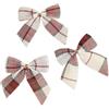 Wambere 10 pezzi di fiocchi per albero di Natale, fiocco decorativo natalizio con campanellino, decorazione natalizia a carillon per albero di Natale, fiocco decorativo per Natale, rosso e bianco a quadri
