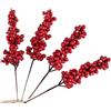 Ashuxxn 10 Corde Bacche di Agrifoglio Natale Mini Bacche Artificiali Rosse Falso Bacche Artificiali Rosse Ramo di Bacche di Natale con Fiori Artificiali Rossi per Decorazioni per matrimoni, casa e Natale 20cm