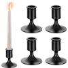FYting 4 Pezzi Portacandele,Porta Candele,Candelabro Natalizio,Skirt Wine Glass Cancle Porta, Per Candele A Bastone 1-2 cm, Bastoncino Dorato, Natale, Festa, Camera Da Letto, Tavolo Da Pranzo (Nero)
