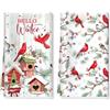 Arquiel Strofinacci Cucina Natale Cardinale Rosso Uccellis Spesso Assorbenti Set di 2 Asciugamani Lavabili Riutilizzabili Regali di Vacanza per Cucina Bar e Da Tè 40 cm x 60 cm