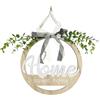 Generic Cartello di benvenuto rustico, decorazione in legno per porta d'ingresso, 25 cm, rotondo, da appendere, ornamento artigianale in legno massello, decorazione da parete per ingresso, feste di compleanno