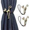 Generic 2 Pezzi Vintage Gatto Magnetico fermatenda Clip Holdback Finestra Tenda Decorativa casa Ufficio Decorativo