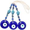TAIZER Blue Eyes Appeso Parete TAIZER 3 pezzi Evil Eye Wall Hanging Amuleto Dell'occhio Diabolico per Camera Letto Ornamento Amuleto Regalo Compleanno Decorazione Della Casa Appeso Parete Fortunato Pendant