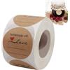Dylxingtu 500 adesivi da regalo per marmellate, bottiglie, artigianato, confezioni regalo, matrimoni, sacchetti regalo