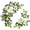LeeQinersw 2 Pezzi Fiori per Arco Nuziale Decorazioni per Cerimonia Addobbi per Ghirlanda per Sedia Composizioni Finte con Stile Romantico Adatto, bianco