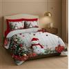 Masters House Biancheria per la Casa Masters House Trapunta Piumone Invernale Matrimoniale Stampa Digitale HD 4K Natale in Microfibra Anallergica, Imbottitura Calda e Morbida, Design Natalizi Elegante, Made in Italy (Pupazzo Neve)
