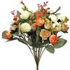 GOIYZTTR Fiori Artificiali Arancia, Finti Rosa Fiori Seta Rose Fiore Rose Finte Schiuma Fiori Finti per Decorazioni per Matrimonio Feste e Decorazioni Casa