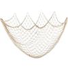 Fangoo Rete da pesca Decorazione da parete Rete da pesca a tema da spiaggia Appeso a parete per la parete della festa Decorazione domestica di nozze Decorazione fotografica, 150 cm × 200 cm(A-Bianco)