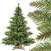 FairyTrees Abete Nordmann, Tronco Verde, Albero di Natale Artificiale, PVC, Supporto in Legno, 180cm