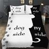 AOXHFNV Set di biancheria da letto in bianco e nero della serie Dog Side e My Side Set copripiumino per letto matrimoniale (135 x 200 cm)