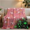 HZVRTN Coperta morbida per bambini Unicorno/Dinosauro/Spazio, coperta che brilla al buio, calda coperta soffice Regali per ragazzi ragazze Divano Coperta per bambini (Elce, 130x150cm)