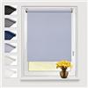 Eurohome, tenda oscurante termica a rullo 55x160cm (larghezza tessuto 51 cm) grigio chiaro, Klemmfix senza fori con rivestimento dello stesso colore, tenda laterale Oeko-TEX Standard 100, Klemmrollo