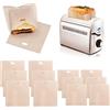 HAOMEEDUO Sacchetti Riutilizzabili per Tostapane - 16 * 16,5 cm e 17 * 19 cm, Antiaderenti e Resistenti al Calore, per Sandwich, Toast, Pane, Pizza