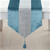 Deggodech Runner da Tavolo Moderno Grigio Runner Tavola con Strass Table Runner con Striscia Diamantata e Nappe per Matrimonio Natale del Ringraziamento Decorazione da Tavola (32x210cm, Blu)