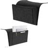 JOZMMZEOOA Tasca Portaoggetti Letto 32 x 21cm Porta Telecomando da Divano Organizer da Letto Porta Oggetti Feltro da Comodino Organizzatore Tasca Organizer Divano Comodino Cesto Portaoggetti (Nero)