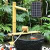 XIEHEMAO Fontana d'acqua in bambù ad energia solare con pompa 'acqua solare, fontana decorativa in stile Zen for giardino esterno interno, cortile e decorazione paesaggistica del prato