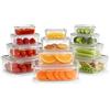 TUSEASY Contenitori Ermetici per Alimenti, Set Contenitori Plastica con Coperchio, Senza BPA Tupperware Trasparenti Contenitore Cibo per Frigorifero Microonde, Set da 12