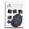 DJR Down Jacket Repair - Kit di toppe (autoadesive) per piumini, 17 colori Grigio scuro