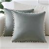 Sungeek Confezione da 2 Federe Cuscini Decorativi Copricuscini Divano in Morbido Velluto con Pon Pon Fodere per Cuscini per Divano Letto Soggiorno Camera da Letto (45x45cm, Grigio Chiaro)
