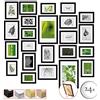 bomoe Set di 24 Cornici per foto Nature 10x 10,5x15 cm, 8x 13x18 cm, 4x 15x20 cm, 2x 20x30 cm - Collage cornici - cornice portafoto multipla - Nero - Cornici foto multiple da Parete - cornici parete