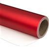 RUSPEPA Carta Da Regalo Rossa Metallizzata - Mini Rotolo - Carta Opaca Tinta Unita Perfetta Per Matrimoni, Compleanni, Natale, Baby Shower - 44 cm X 10 m