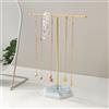 FerraDrend Porta Collane da Tavolo, 25.5 cm Espositore Gioielli e Collane (Oro) | Supporto per Gioielli, Portacollane da Appoggio a Forma di T Espositore Portagioie per Pendenti, Bracciali, Orecchini, Anelli